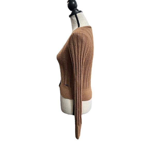 VTG Y2K Abercrombie & Fitch Light Brown Button Up Long Sleeve Cardigan XS - Picture 5 of 8